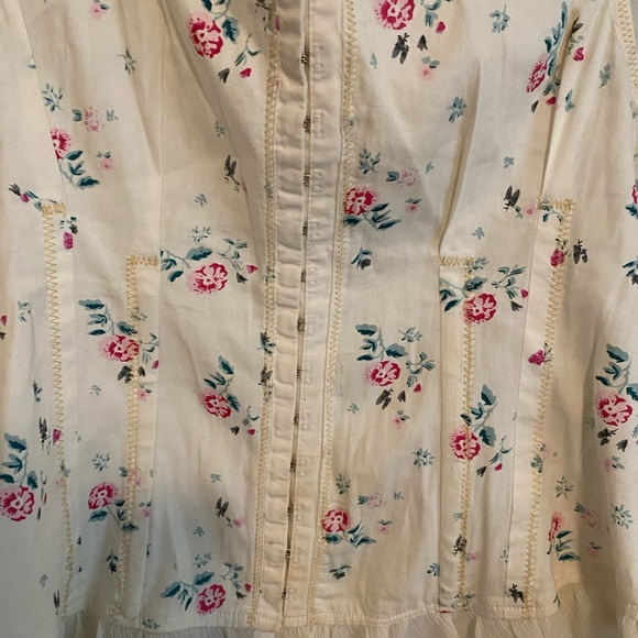 Free People Ivory Floral corset Top - Picture 3 of 6